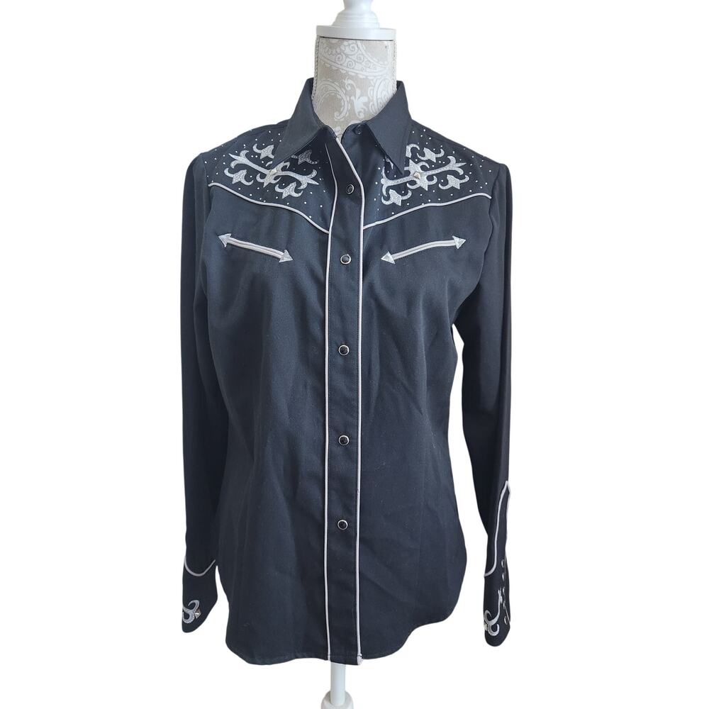 Roper Women's Western Snap Shirt Black Large